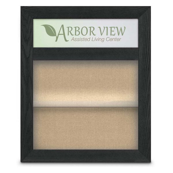 United Visual Products Outdoor Enclosed Combo Board, 42"x32", Bronze Frame/Wht Porc & Cinnabar UVCB4232ODBZ-WHTPORC-CINNABA